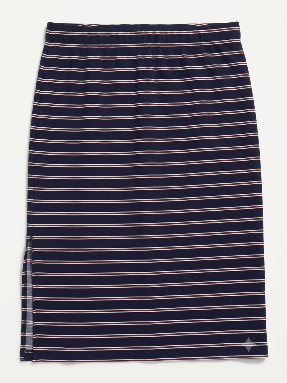 dRA Los Angeles Navy and Red pull-on midi skirt